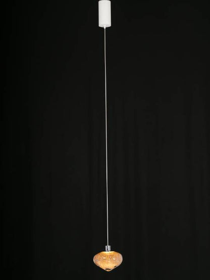 Lucina Pendant – Amber Handmade Glass Globe (4W LED)