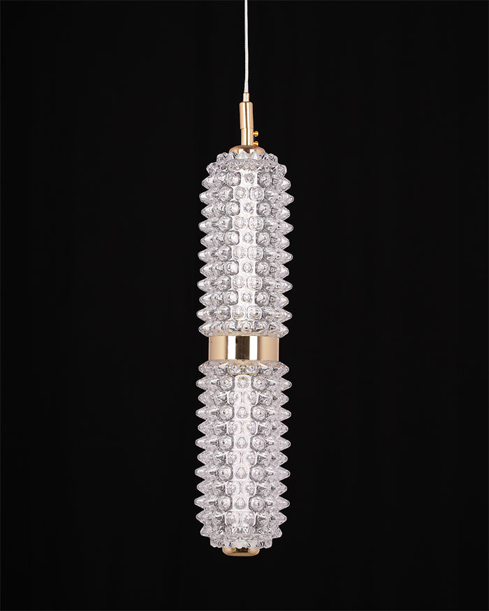 GoldenLoom Solo – Handmade Glass Pendant Light (15W LED)