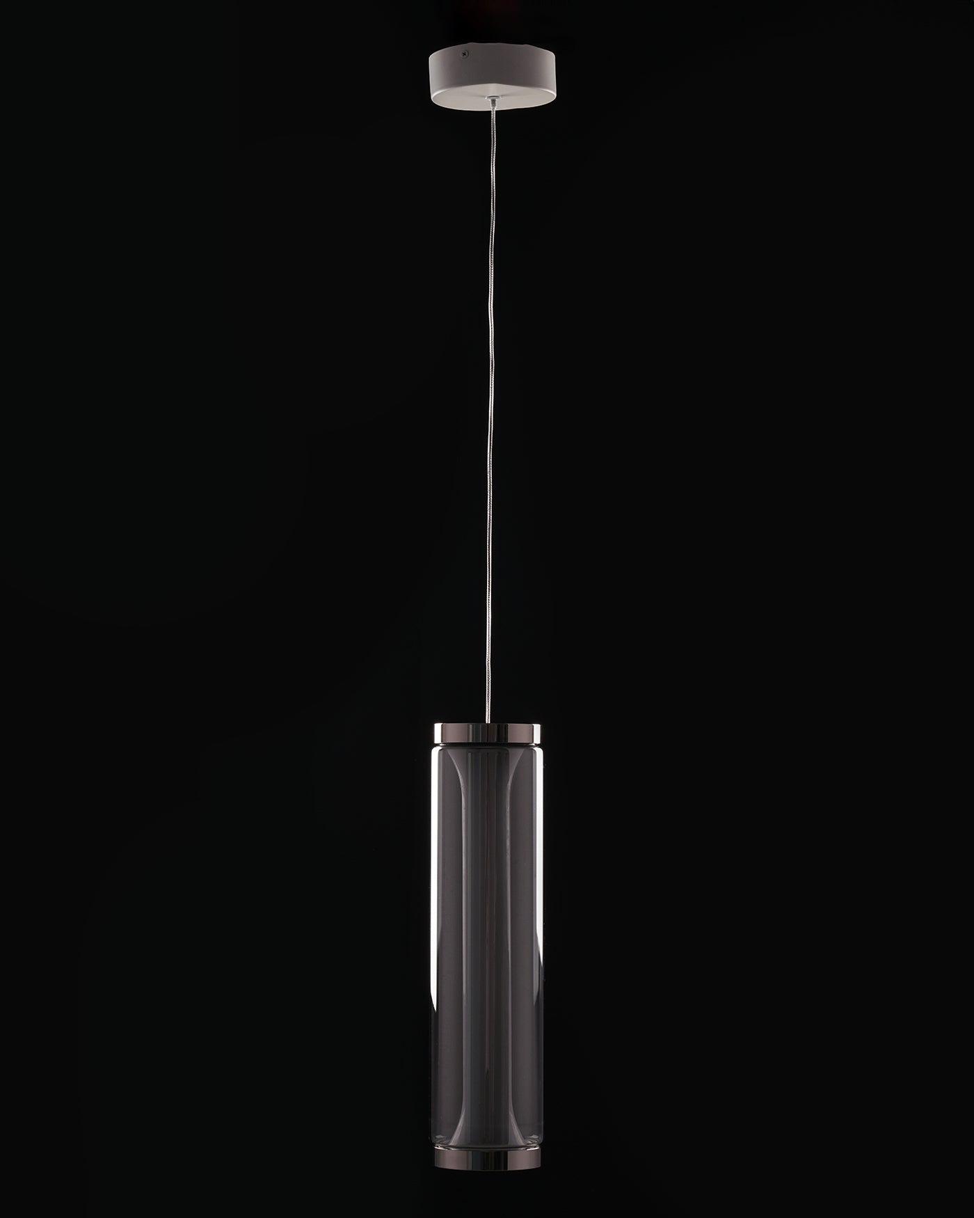 Chrome Halo – Clear Glass LED Pendant