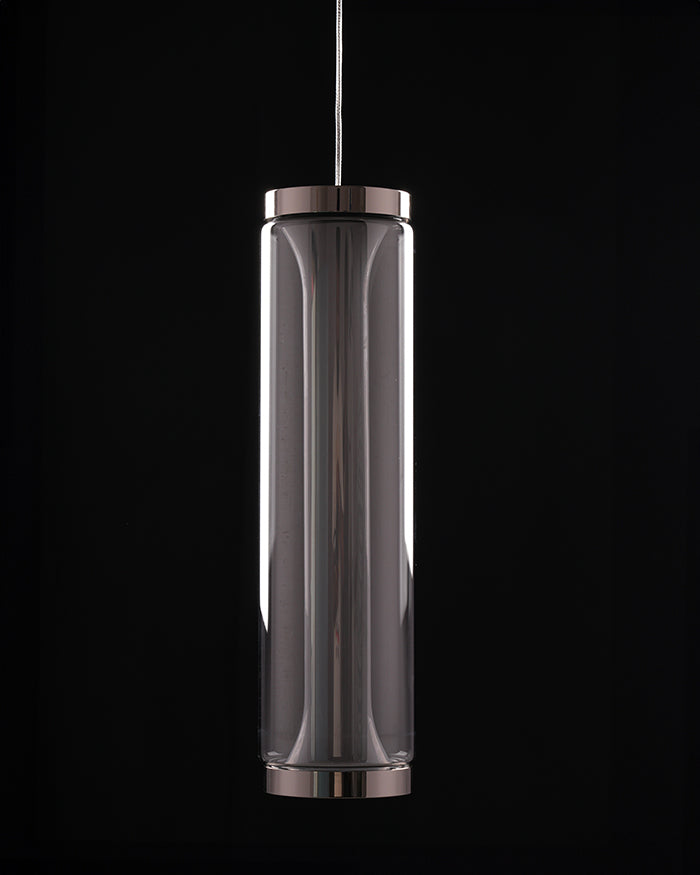 Chrome Halo – Clear Glass LED Pendant