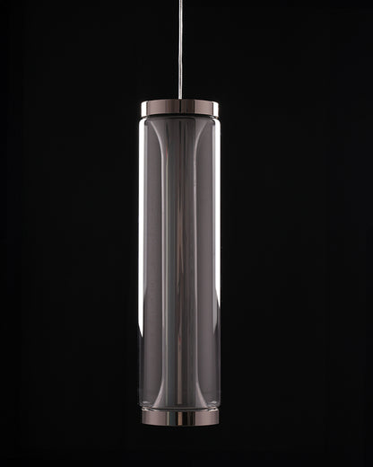 Chrome Halo – Clear Glass LED Pendant