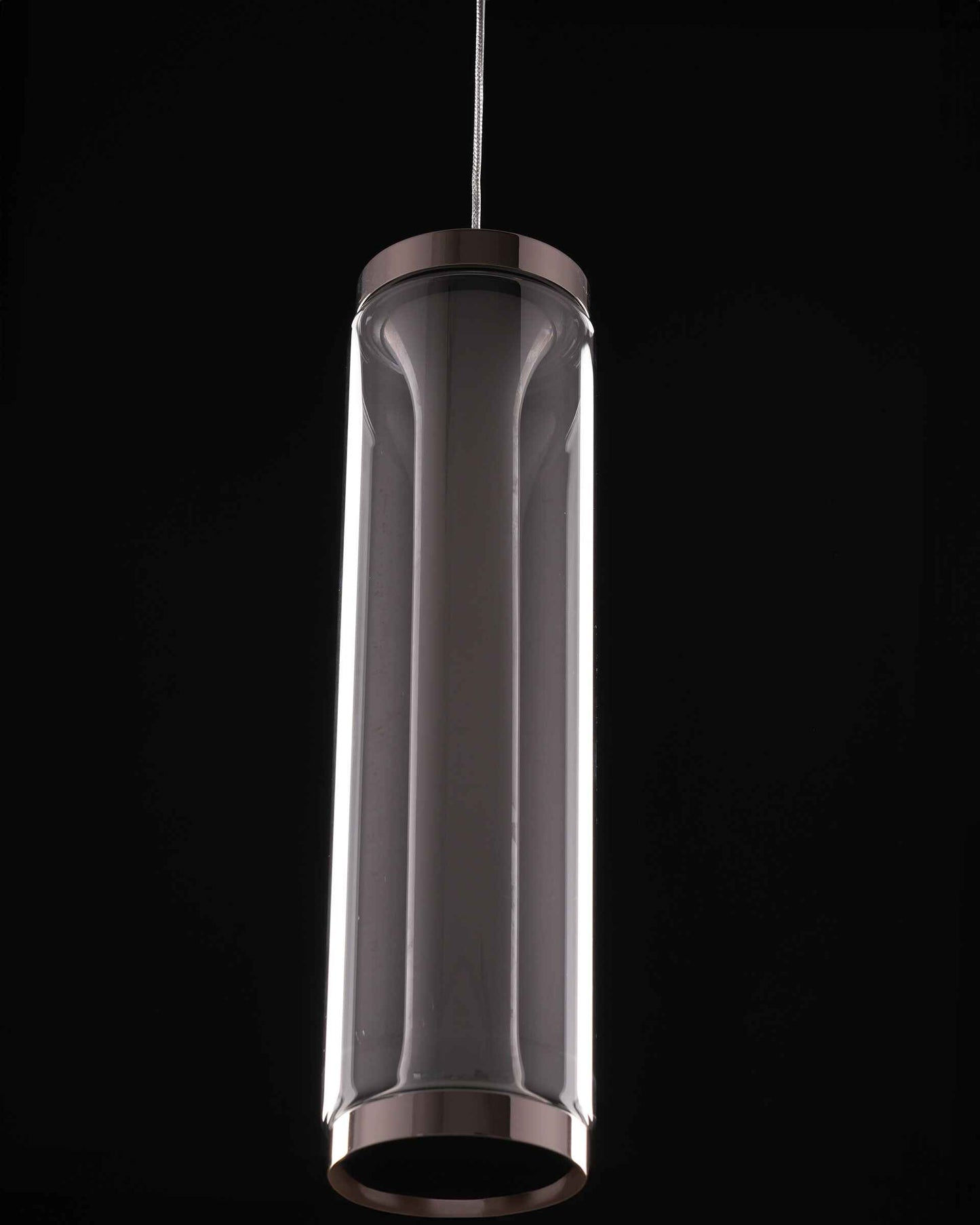 Chrome Halo – Clear Glass LED Pendant