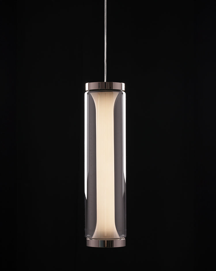 Chrome Halo – Clear Glass LED Pendant
