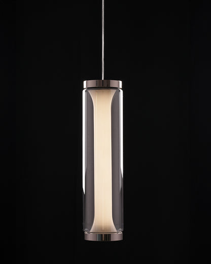Chrome Halo – Clear Glass LED Pendant