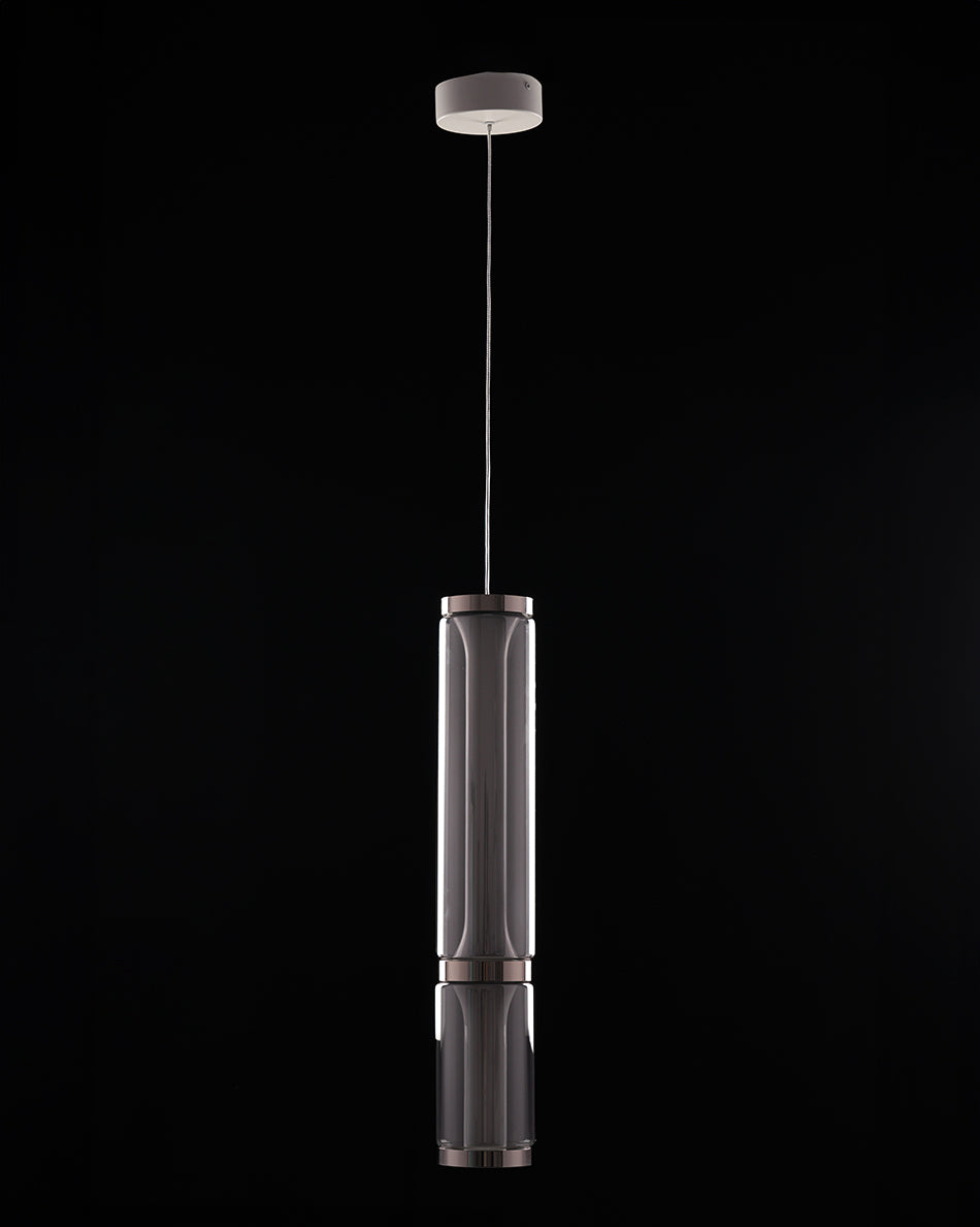 Lumen Arc Petite – 600mm Chrome & Glass LED Pendant