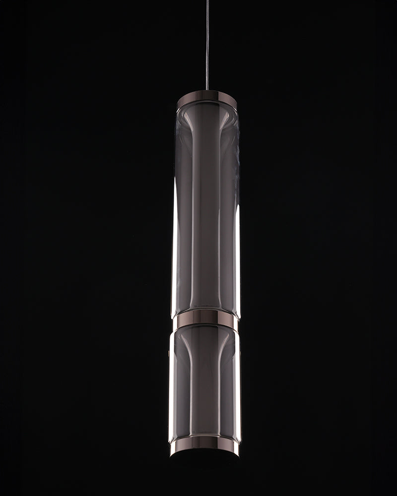 Lumen Arc Petite – 600mm Chrome & Glass LED Pendant