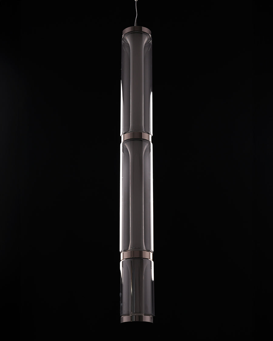 Lumen Arc Mini – Chrome & Glass Vertical LED Pendant