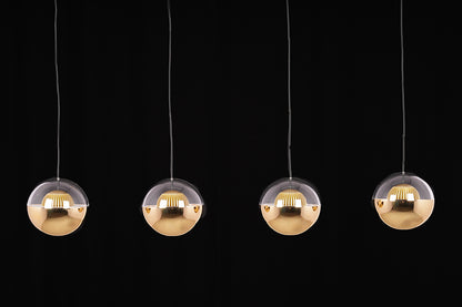 Linea Luxe – 4-Light Linear Chandelier in Shining Gold Finish