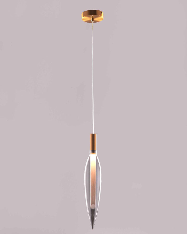 Linéa Tall – Matte Gold & Smokey Glass LED Pendant Light (4.3W)
