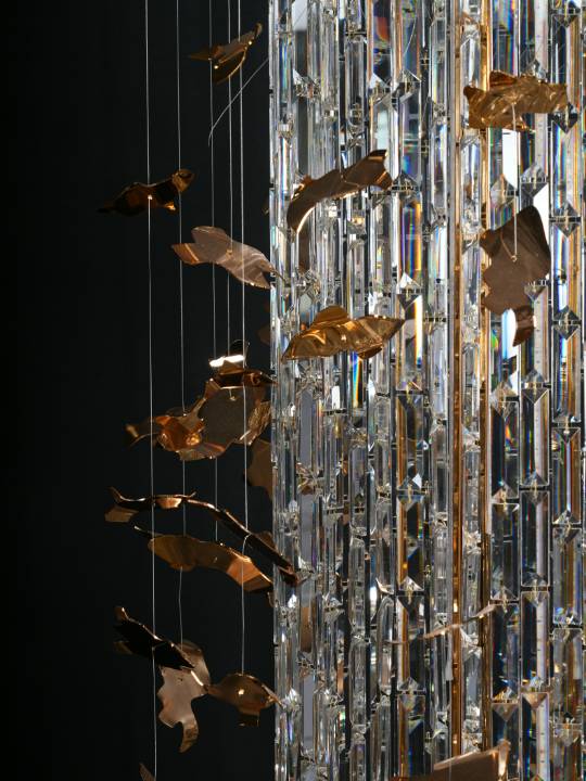 Regalia Cascade – 200W LED Crystal Chandelier in Grand Gold