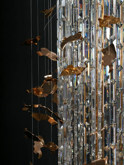 Regalia Cascade – 200W LED Crystal Chandelier in Grand Gold