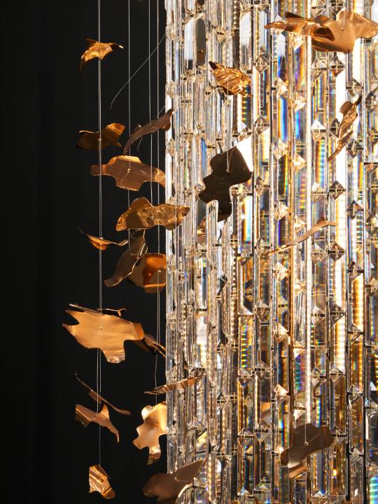 Regalia Cascade – 200W LED Crystal Chandelier in Grand Gold
