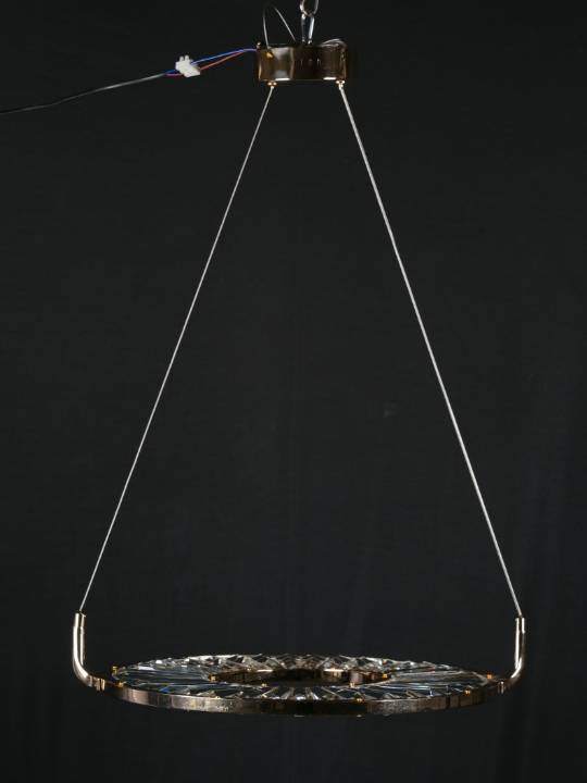 Aurora Halo – Crystal Ring Pendant in Gold Finish (25W LED)