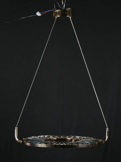 Aurora Halo – Crystal Ring Pendant in Gold Finish (25W LED)