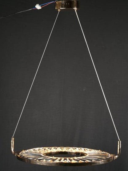 Aurora Halo – Crystal Ring Pendant in Gold Finish (25W LED)