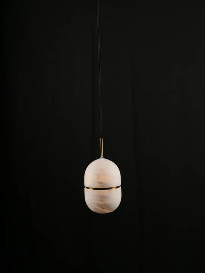 Sorella Petite Pendant – Spanish Alabaster & Brass (E27 Holder)