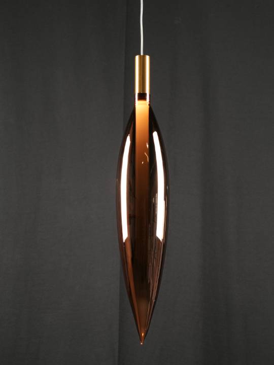 Linéa Tall – Matte Gold & Rose Gold Glass LED Pendant Light (4.3W)