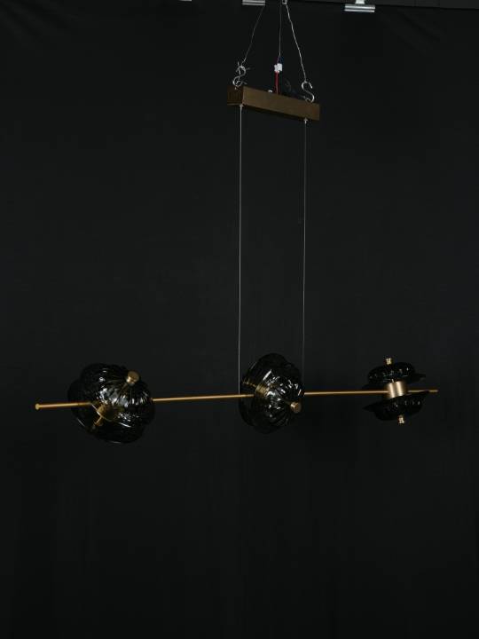 CrystalVeil Trio – Brushed Gold LED Pendant Light (3×3W)