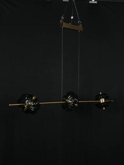 CrystalVeil Trio – Brushed Gold LED Pendant Light (3×3W)