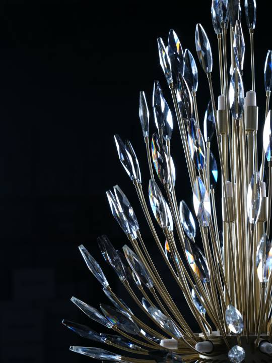 Smoky Crystal Crown – Gold Chandelier with G9 Fittings