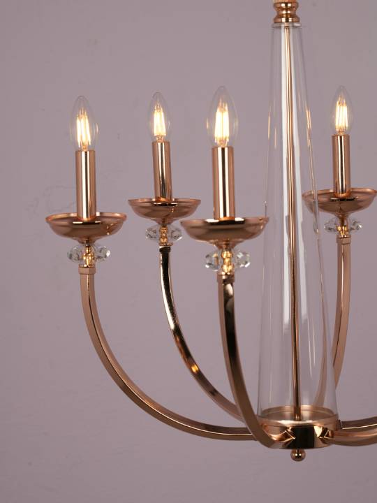 Auréole Classic – Gold-Plated Glass Pendant (6-Light E14)