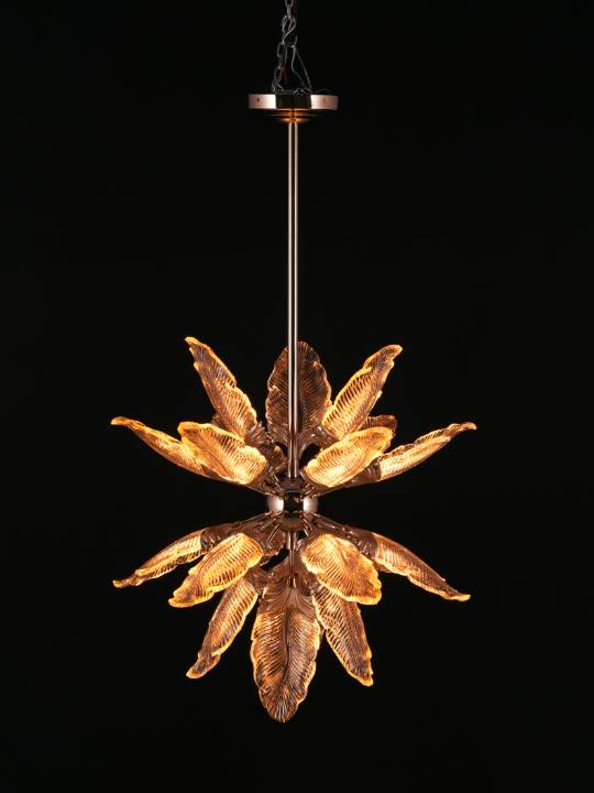 Aurora Bloom – 680mm Champagne Gold LED Chandelier