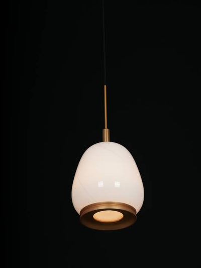 LumoArc Accent – Black & Antique Brass LED Pendant (9W)