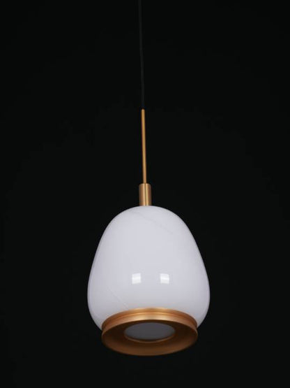 LumoArc Accent – Black & Antique Brass LED Pendant (9W)