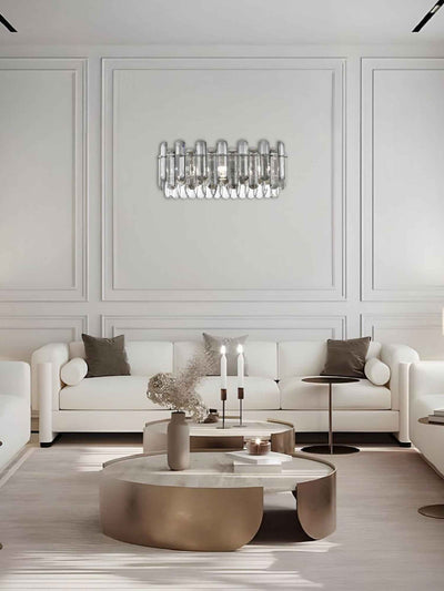 Chrome Wall Light with Clear & Smoky Crystal Diffuser