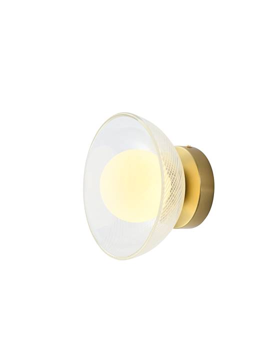 Buy Brass Glow Antique Brass Wall Light with Glass Diffuser – Hybec Deco