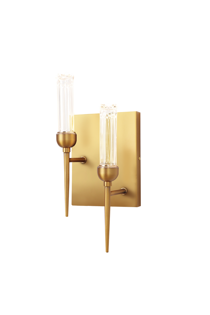 Matte Gold Bronze Wall Light – Twin Spot Ambient Fixture
