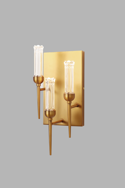 Matte Gold Bronze Wall Light – Triple Head LED Accent