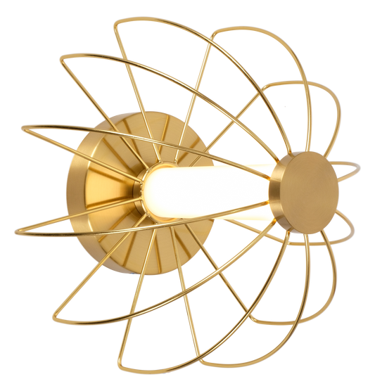 Compact Brass Wall Light with Acrylic Diffuser