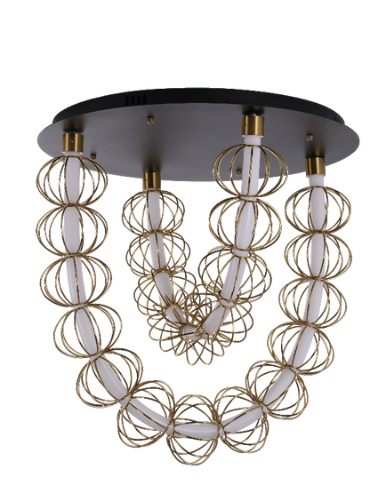 Brass & Black Circular Chandelier