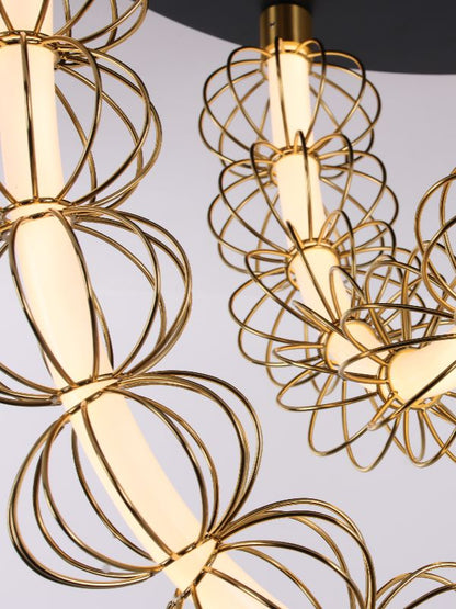 Brass & Black Circular Chandelier