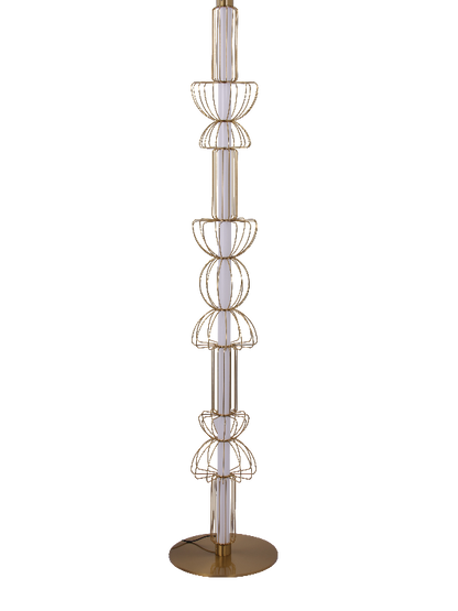 Brass Floor Lamp with Acrylic Diffuser