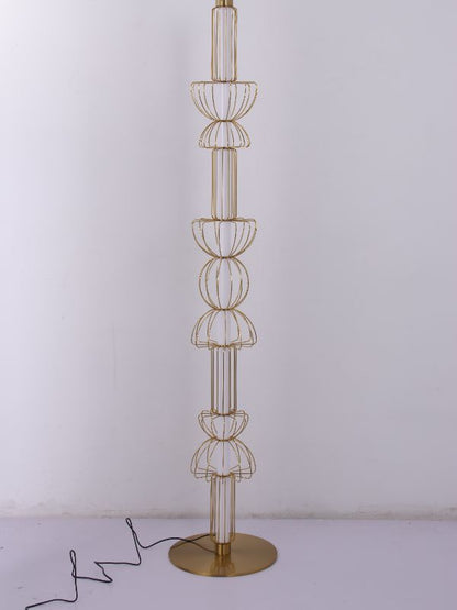 Brass Floor Lamp with Acrylic Diffuser