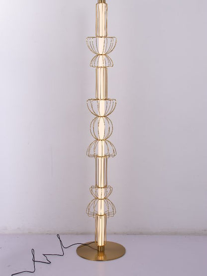 Brass Floor Lamp with Acrylic Diffuser