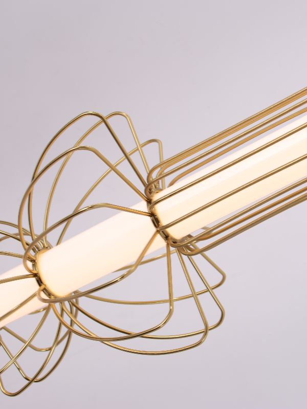 Brass Floor Lamp with Acrylic Diffuser