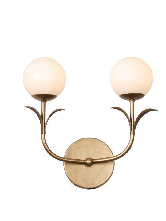 Rustic Dual-Glass Wall Light – Brushed Brown & Black Finish