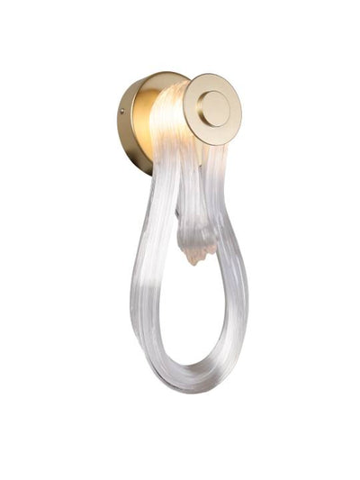 Gold LED Wall Sconce with Clear Glass Accent – 4W