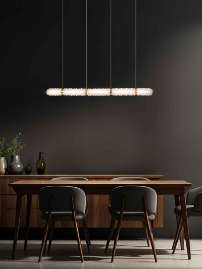 GoldenLoom – Handmade Glass Linear Pendant (60W LED)
