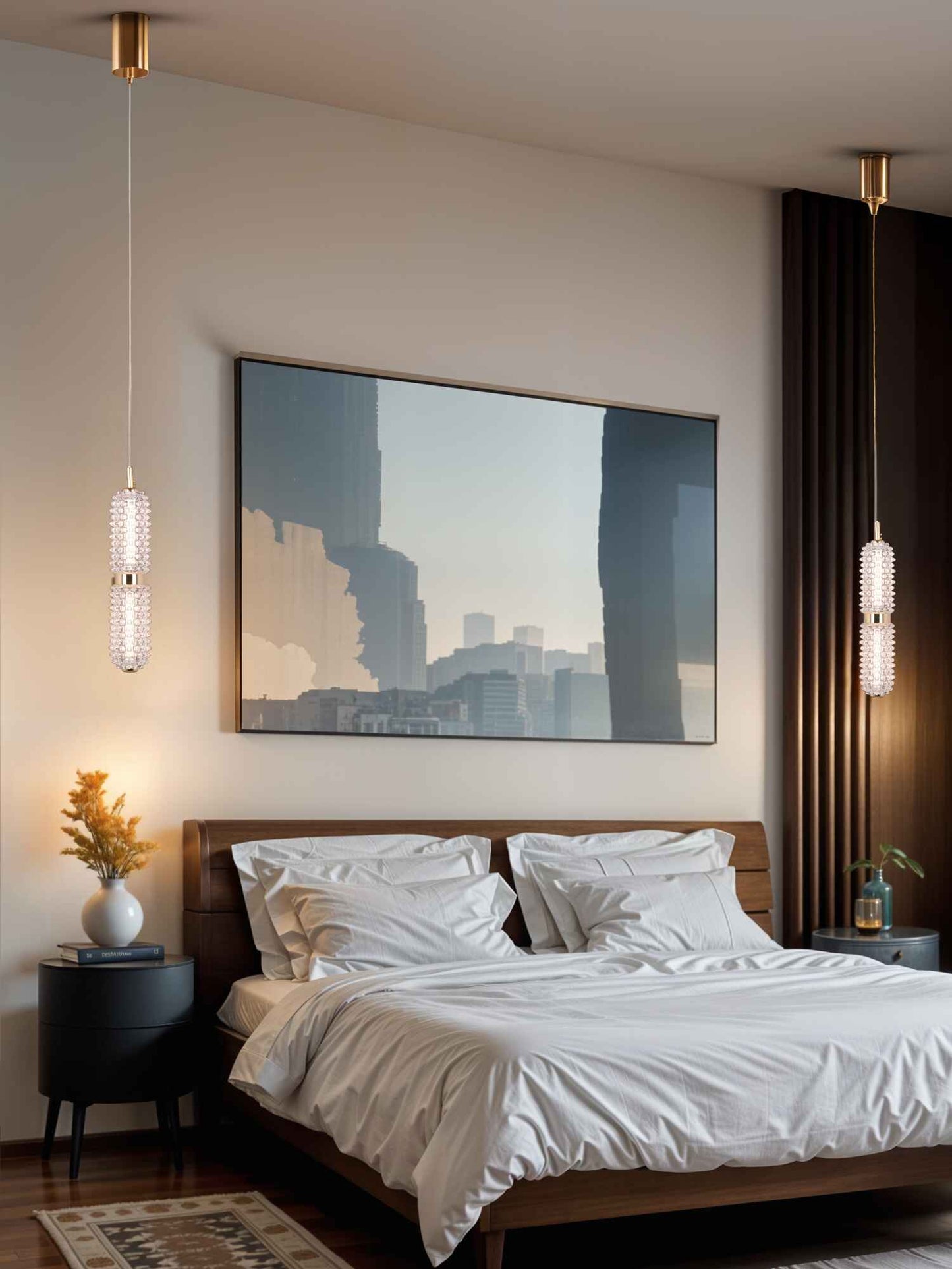 GoldenLoom Solo – Handmade Glass Pendant Light (15W LED)