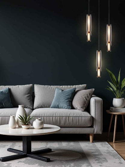 Lumen Arc Petite – 600mm Chrome & Glass LED Pendant