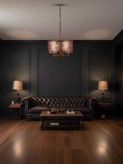 Nova Sphere – 5-Light Compact Chandelier in Brushed Gold Finish