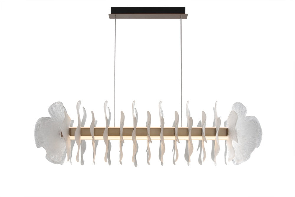 Antique Brass Linear Statement Pendant Light