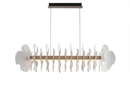 Antique Brass Linear Statement Pendant Light