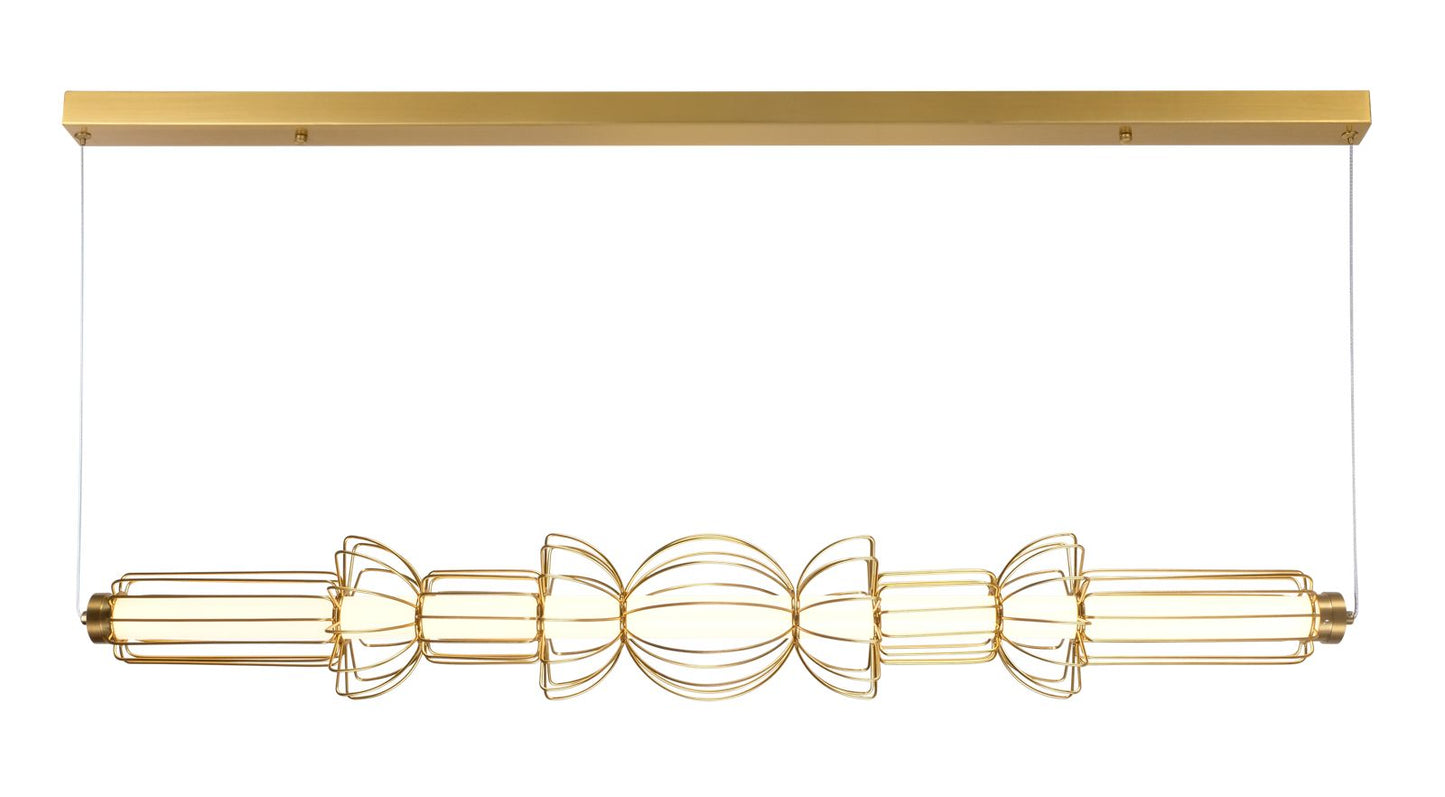 Brass Lumen H – Horizontal Dimmable Pendant in Acrylic and Brass