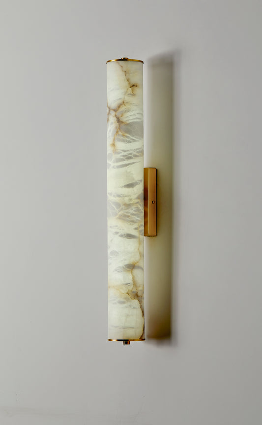 Spanish Alabaster Wall Light with Antique Brass Finish – 9W LED