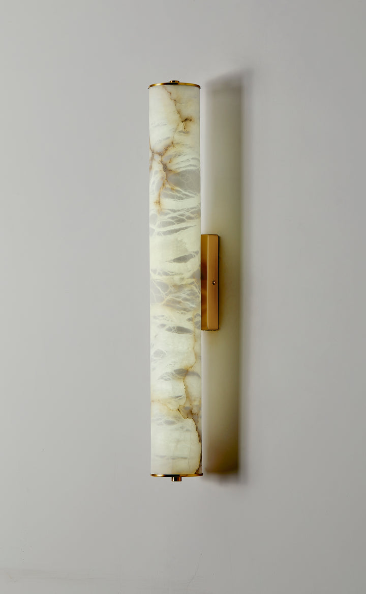 Spanish Alabaster Wall Light with Antique Brass Finish – 9W LED